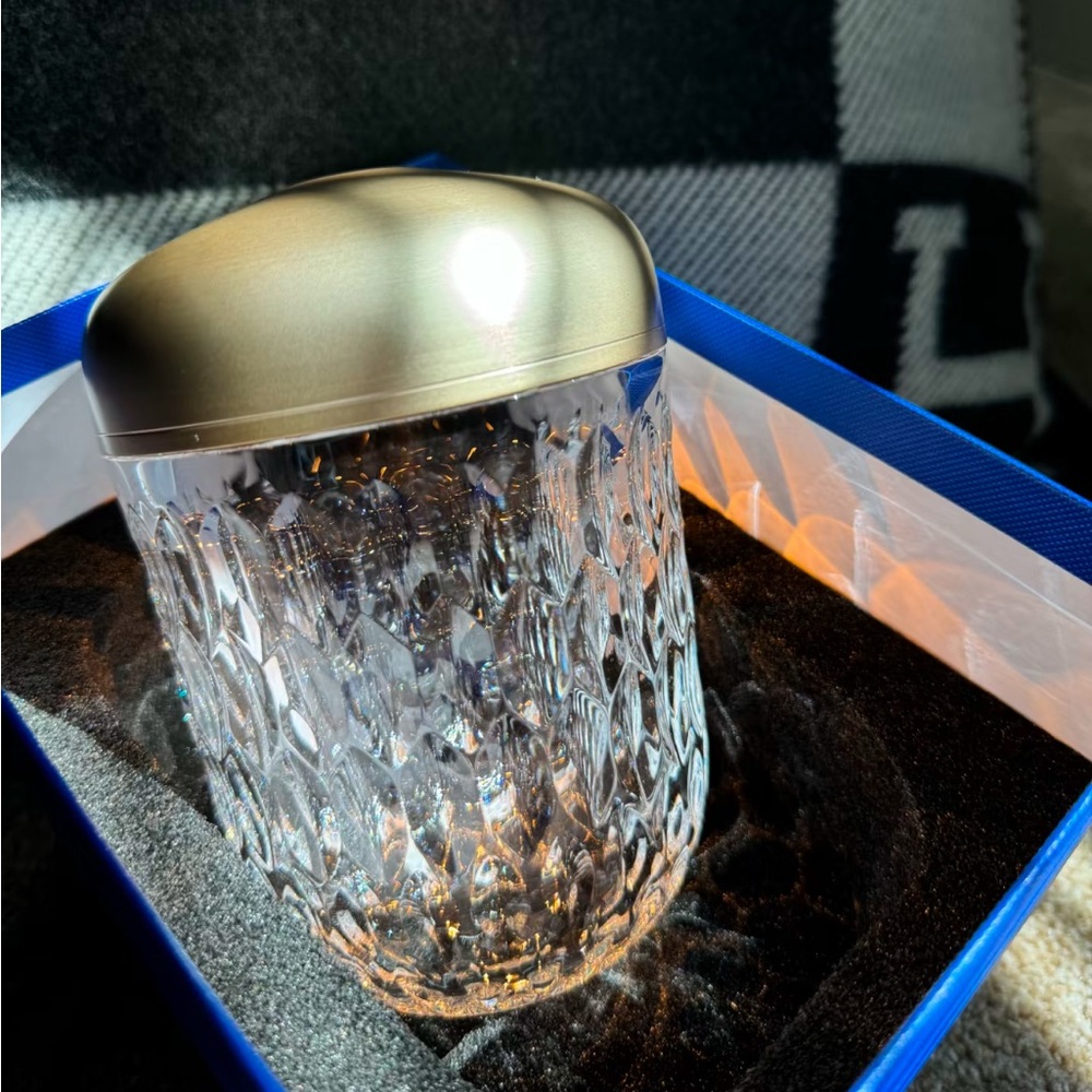 HERMES SAINT LOUIS Folia Crystal Rechargeable Portable Mini Lamp GOLD